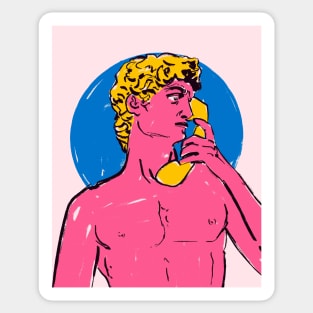 David is Calling.. Statue Pop Art Bold Colors Sticker